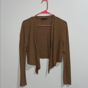 Brown Cropped Cardigan